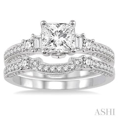 Princess Shape Diamond Wedding Set