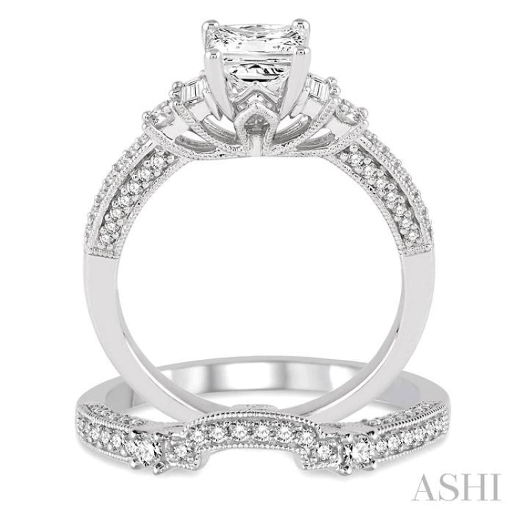 Princess Shape Diamond Wedding Set