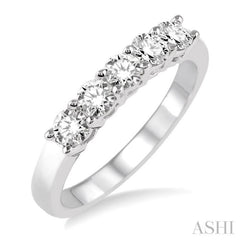 Round Shape 5 Stone Diamond Wedding Band