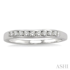 Channel Set Curved Diamond Wedding Band