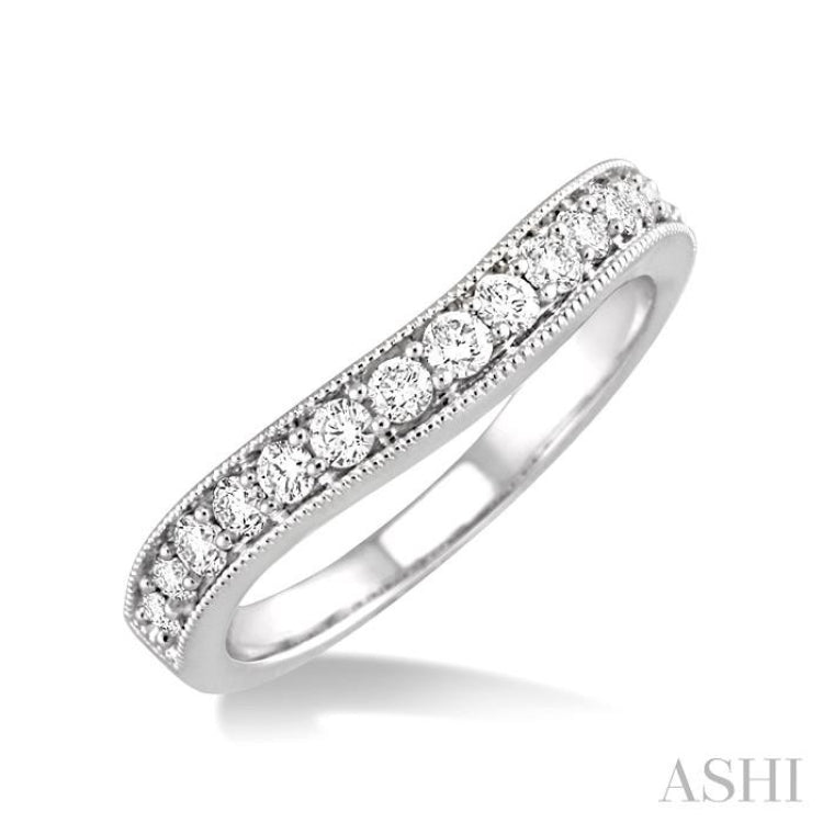 Curved Diamond Wedding Band