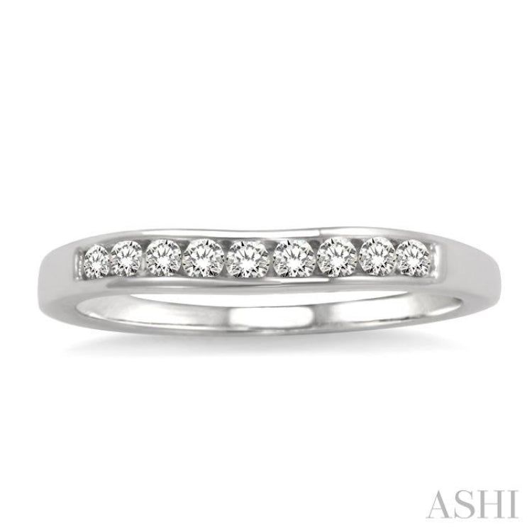 Channel Set Curved Diamond Wedding Band