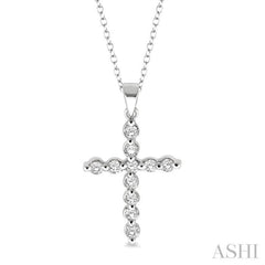 Silver Cross Diamond Pendant