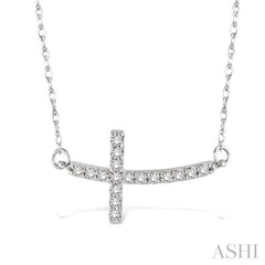 Sideway Cross Diamond Pendant