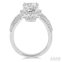 1 1/5 Ctw Diamond Semi-mount Engagement Ring in 14K White Gold