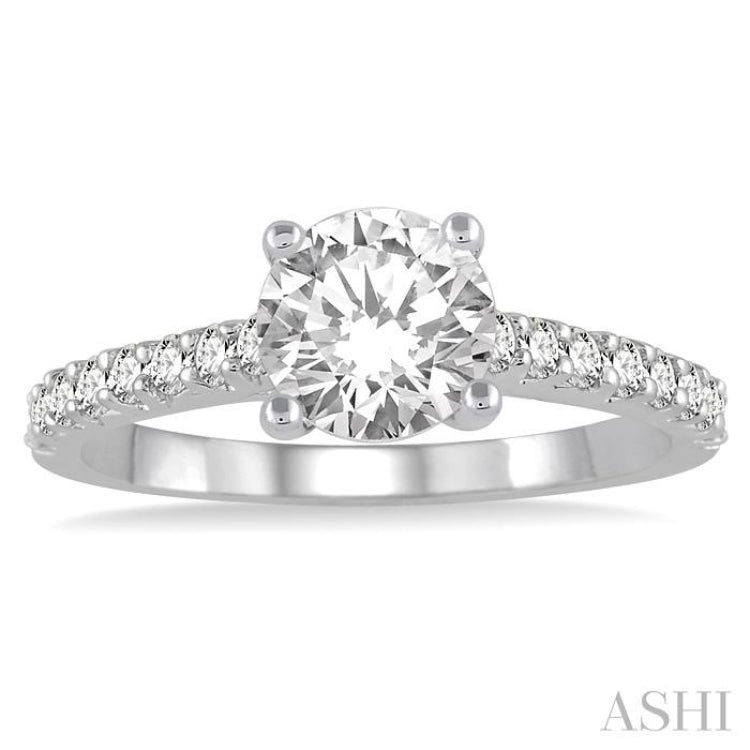 Round Shape Semi-Mount Diamond Engagement Ring