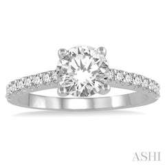 Round Shape Semi-Mount Diamond Engagement Ring