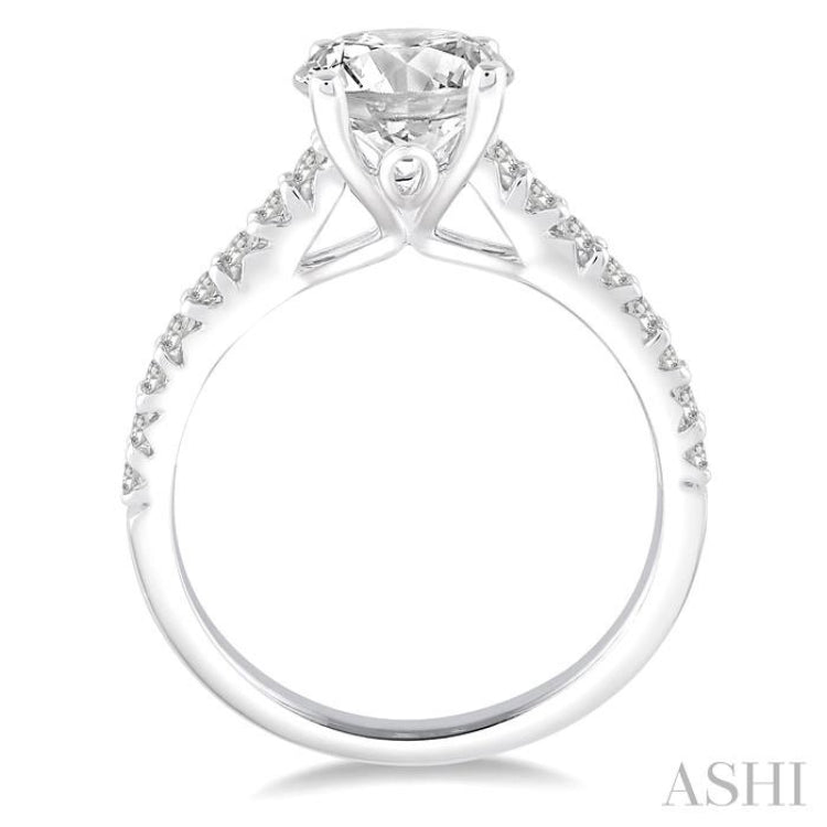 Round Shape Semi-Mount Diamond Engagement Ring