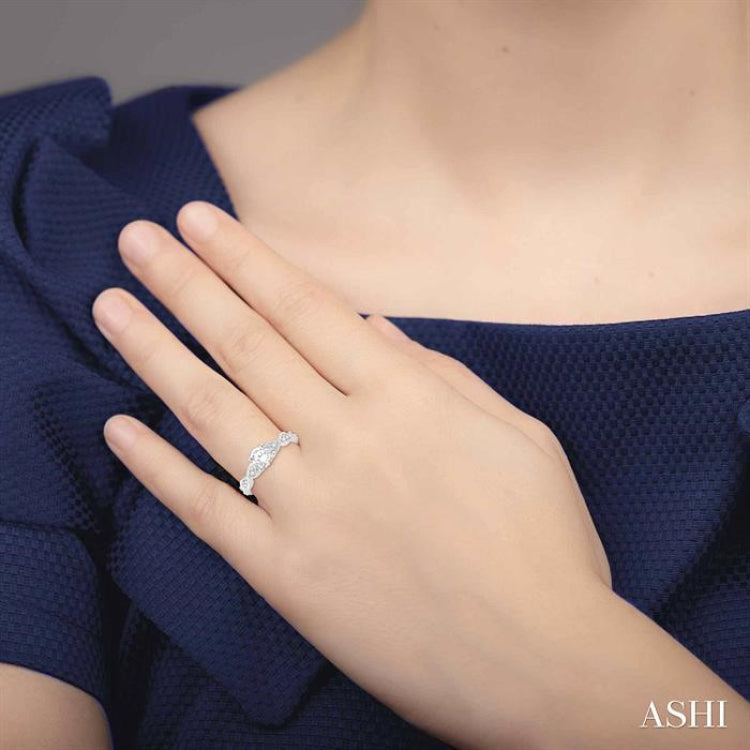 1/4 ctw Diamond Semi-mount Engagement Ring in 14K White Gold