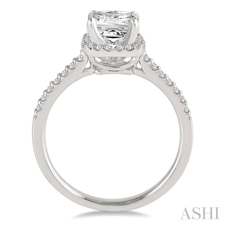 Princess Shape Halo Diamond Engagement Ring