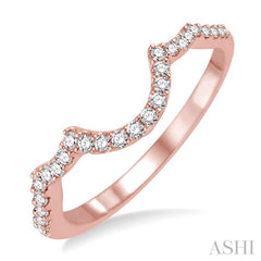 1/5 Ctw Round Cut Diamond Wedding Band in 14K Rose Gold