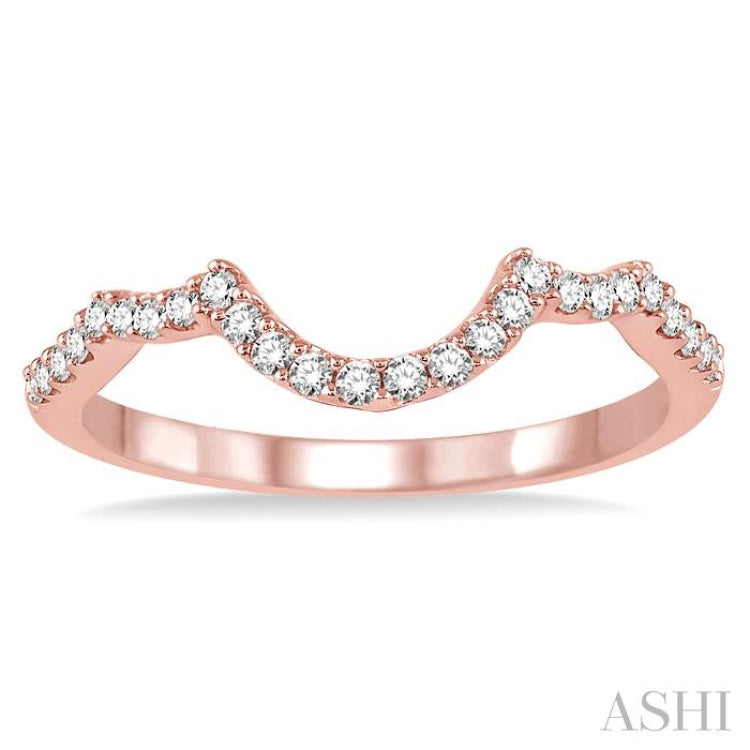 1/5 Ctw Round Cut Diamond Wedding Band in 14K Rose Gold