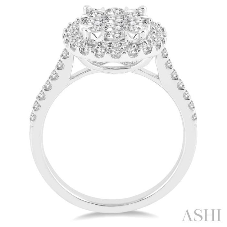 Oval Shape Halo Lovebright Essential Diamond Engagement Ring