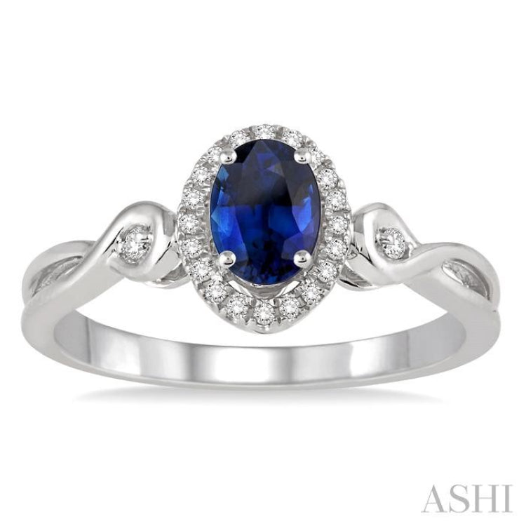 Oval Shape Gemstone & Halo Diamond Ring