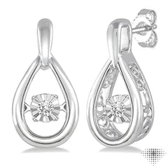 Silver Pear Shape Emotion Diamond Fashion Earrings