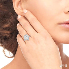 Pear Shape Halo Lovebright Essential Diamond Engagement Ring