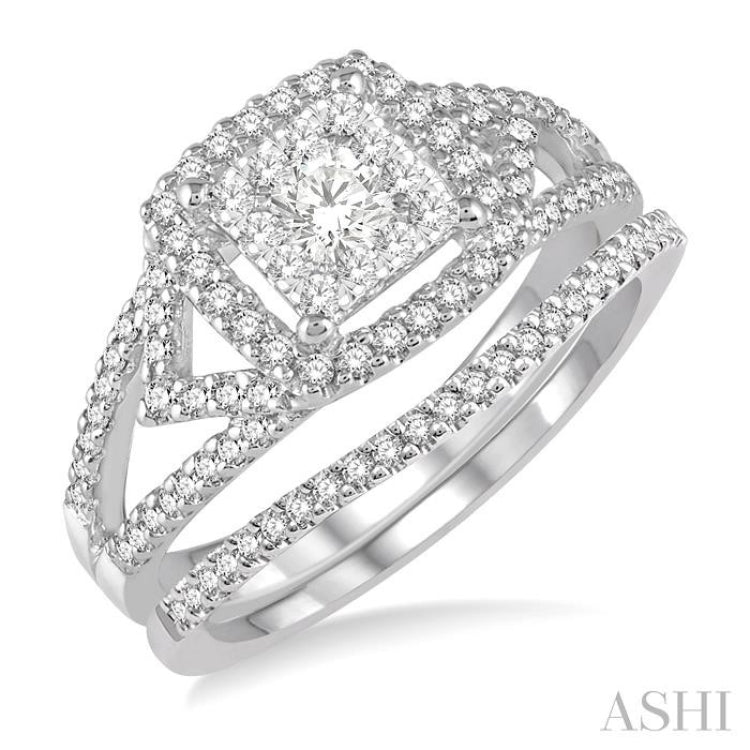 Halo Lovebright Diamond Wedding Set