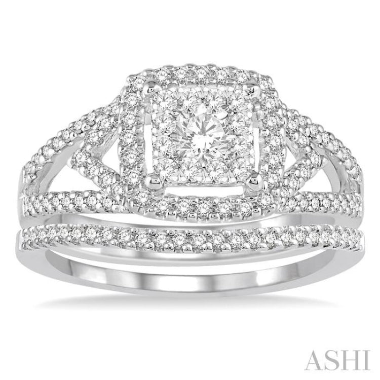 Halo Lovebright Diamond Wedding Set