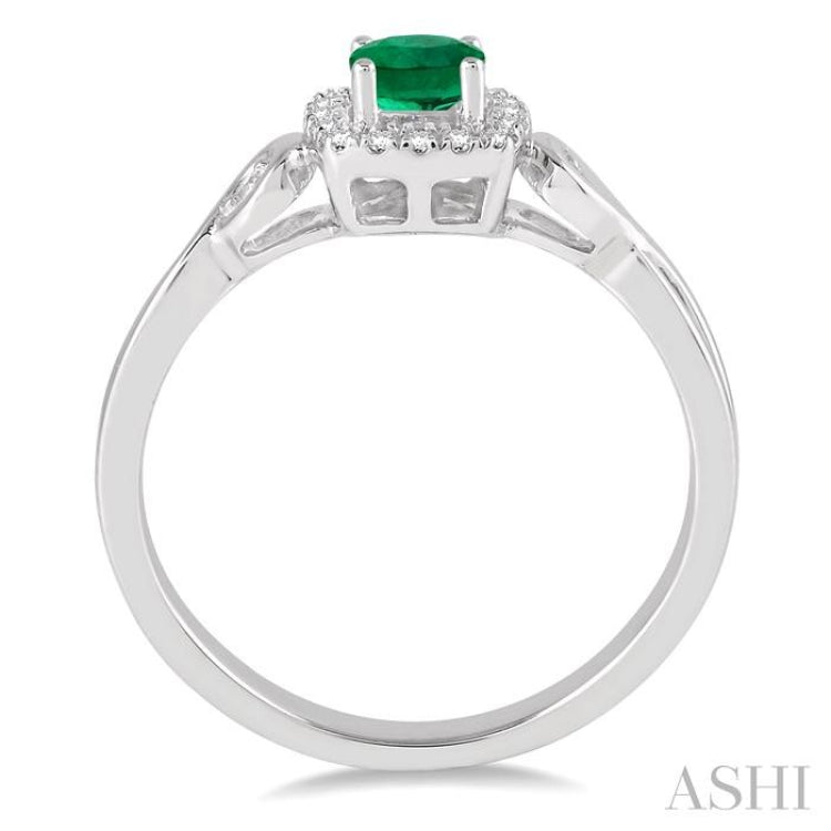 Cushion Shape Gemstone & Halo Diamond Ring