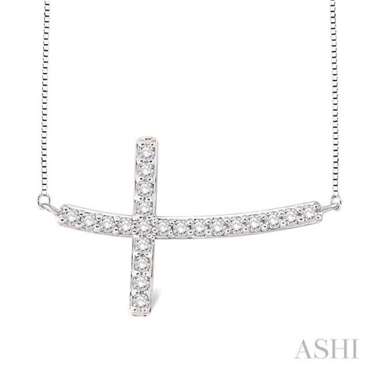 Sideway Cross Diamond Pendant