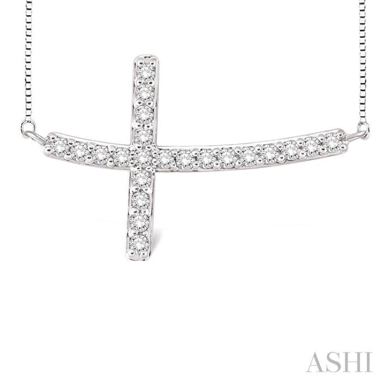 Sideway Cross Diamond Pendant