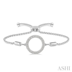 Silver Circle Diamond Lariat Bracelet