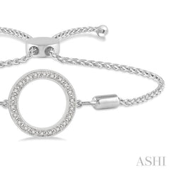 Silver Circle Diamond Lariat Bracelet