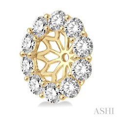 3/4 ctw Round Cut Diamond Earring Jacket in 14K Yellow Gold