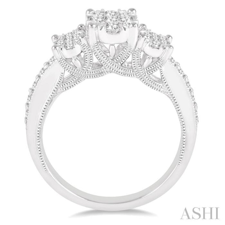 Oval Shape Past Present & Future Lovebright Essential Diamond Engagement Ring