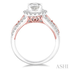 Oval Shape Semi-Mount Halo Diamond Engagement Ring