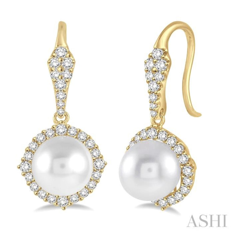 Pearl & Halo Diamond Earrings