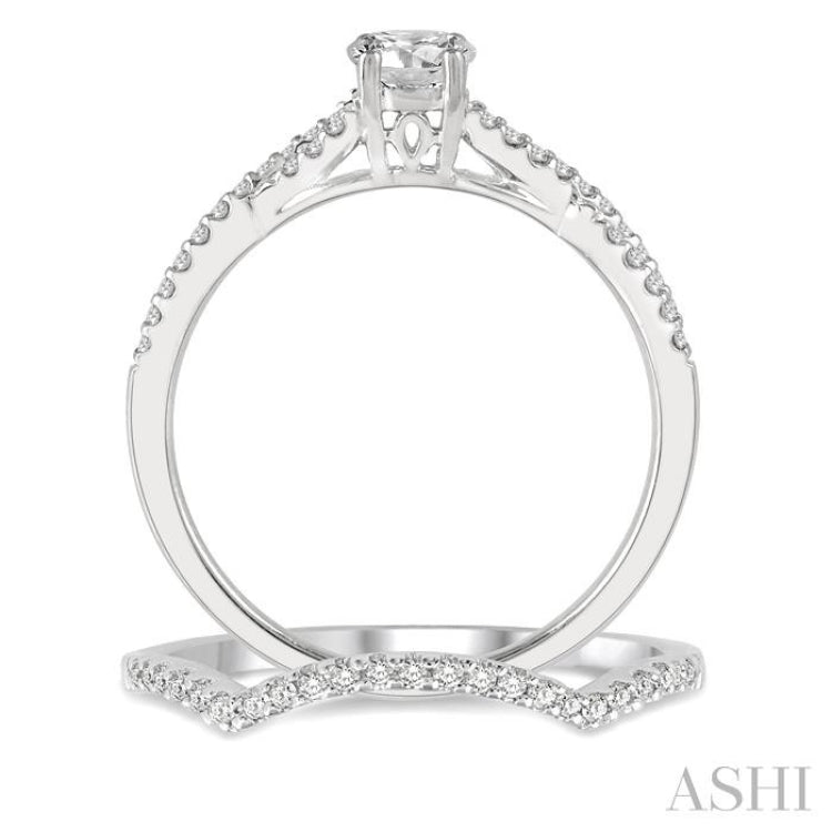 Round Shape Diamond Wedding Set