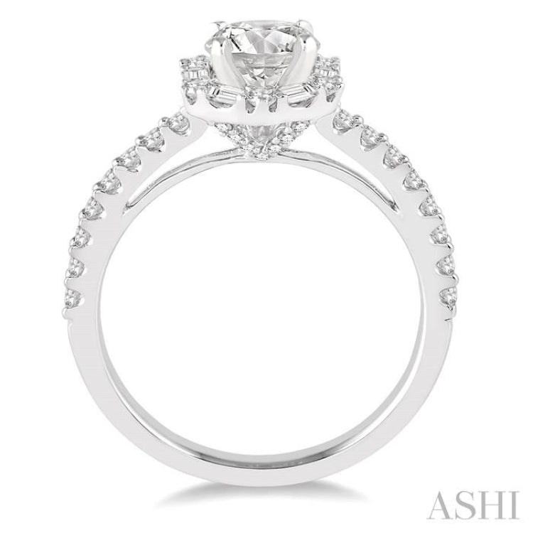 Round Shape Halo Diamond Engagement Ring