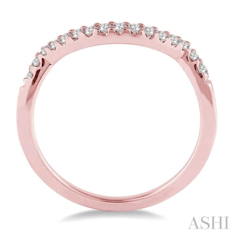 1/5 Ctw Round Cut Diamond Wedding Band in 14K Rose Gold