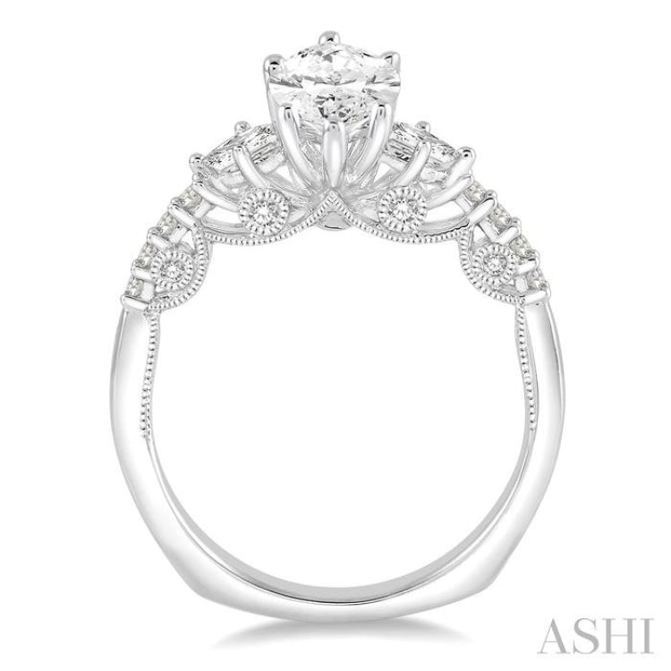 Marquise Shape Semi-Mount Diamond Engagement Ring