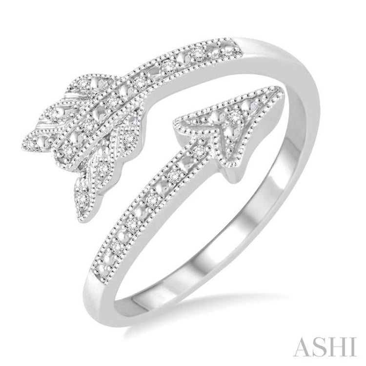 Silver Arrow Diamond Fashion Open Ring