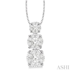 Round Shape Past Present & Future Lovebright Essential Diamond Pendant