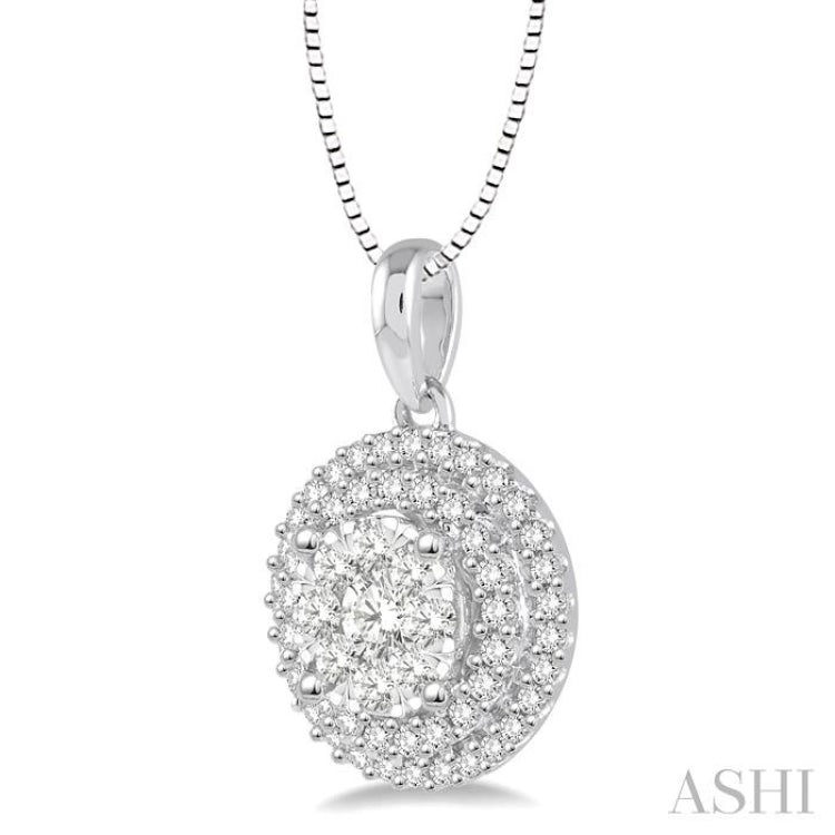 1/2 Ctw Diamond Lovebright Pendant in 14K White Gold with Chain