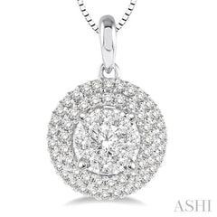 1/2 Ctw Diamond Lovebright Pendant in 14K White Gold with Chain