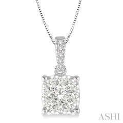 Princess Shape Lovebright Essential Diamond Pendant