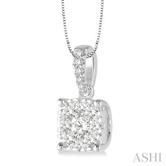 Princess Shape Lovebright Essential Diamond Pendant