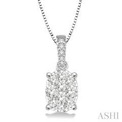 Oval Shape Lovebright Essential Diamond Pendant