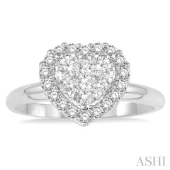 Heart Shape Halo Lovebright Essential Diamond Engagement Ring