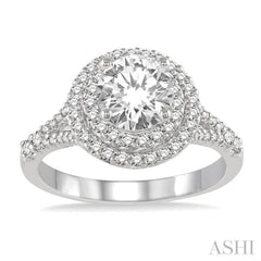 Round Shape Halo Diamond Engagement Ring