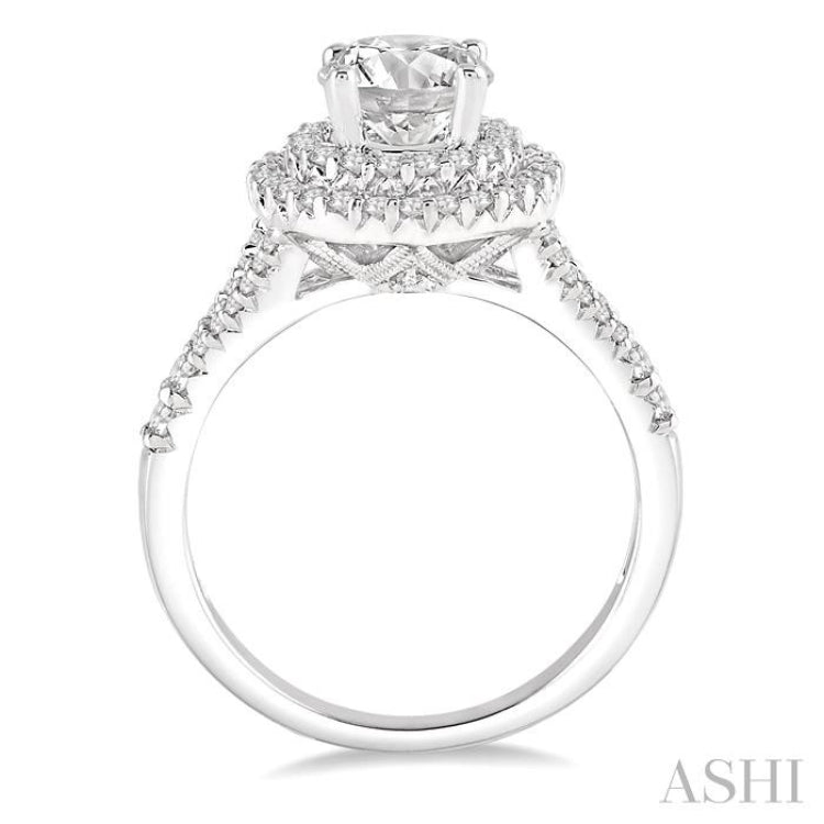 Round Shape Halo Diamond Engagement Ring