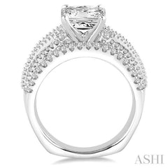 Princess Shape Semi-Mount Diamond Engagement Ring