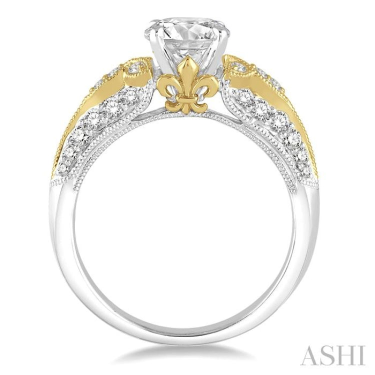 Round Shape Semi-Mount Diamond Engagement Ring