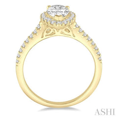 Pear Shape Halo Diamond Engagement Ring