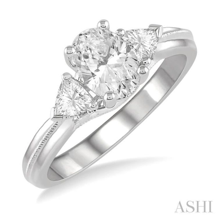 Oval Shape Semi-Mount Diamond Engagement Ring