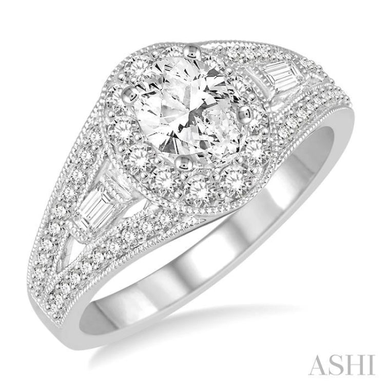 Oval Shape Halo Diamond Engagement Ring